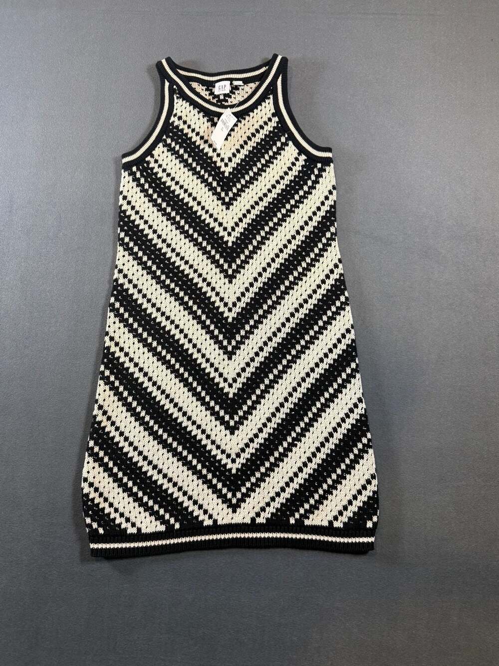 Gap Kids Black And White Chevron Crochet Knit Dress XL 12 New With Tags